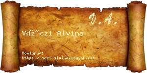 Váczi Alvina névjegykártya